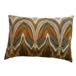 Crate & Barrel Amaris Throw Pillow w/ Feather Insert 12" x 18 Boho Neutral